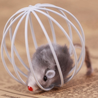 Interactive Big Cat Balls Mouse Toys In The Cage Puzzle Colorful