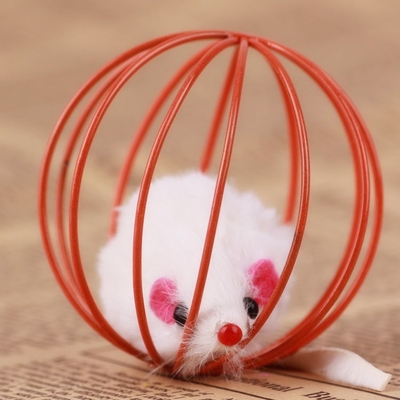 Interactive Big Cat Balls Mouse Toys In The Cage Puzzle Colorful
