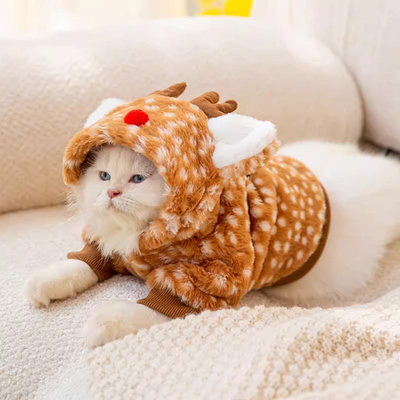Fall / Winter Christmas Elk Pull Down Fleece Christmas Funky Clothes For Pets