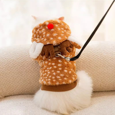 Fall / Winter Christmas Elk Pull Down Fleece Christmas Funky Clothes For Pets