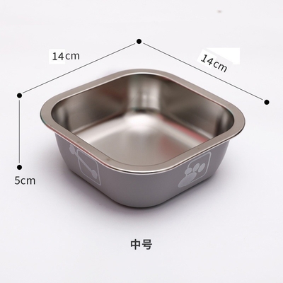 Pet Stainless Steel Dog Bowl Tableware Anti-Tip Double-Layer Stainless Steel  Cat Drinking Bowl