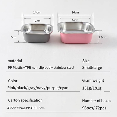 Pet Stainless Steel Dog Bowl Tableware Anti-Tip Double-Layer Stainless Steel  Cat Drinking Bowl
