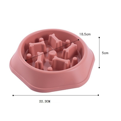 Pet PP Bone Shaped Slow Food Bowl Easy To Rinse Small And Medium Sized Dog Bowl
