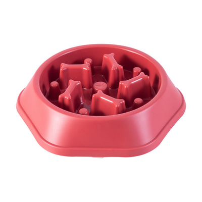 Pet PP Bone Shaped Slow Food Bowl Easy To Rinse Small And Medium Sized Dog Bowl