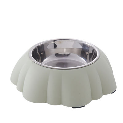 Pumpkin Type Anti Skid Stainless Steel Plastic Dog Feeder Bowl