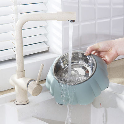 Pumpkin Type Anti Skid Stainless Steel Plastic Dog Feeder Bowl