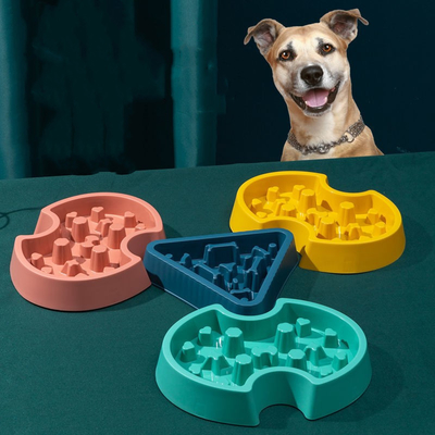 Silicone Single Slow Food Bowl Anti Choking For Teddy Golden Cat